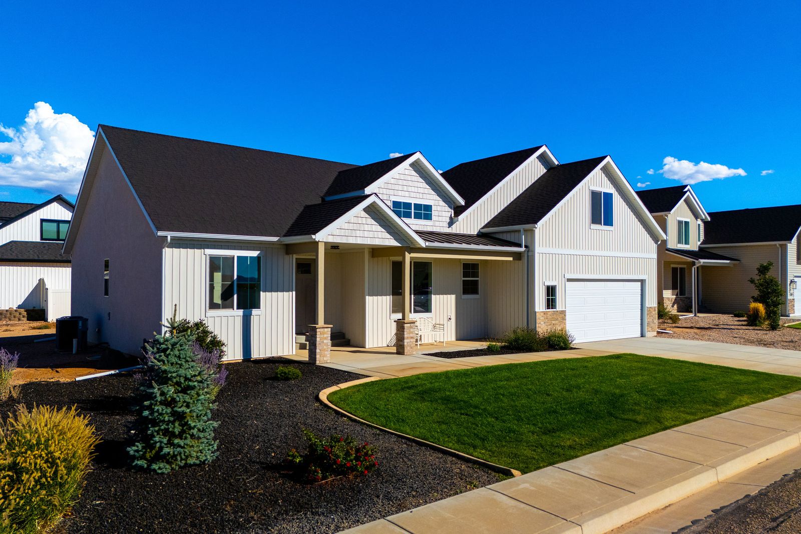 Front exterior of 1286 N 3625 West Circle, a two-story modern farmhouse